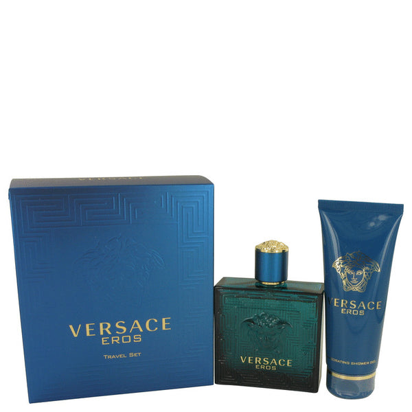 Versace Eros by Versace Gift Set -- 3.4 oz Eau De Toilette Spray + 3.4 oz Shower Gel for Men